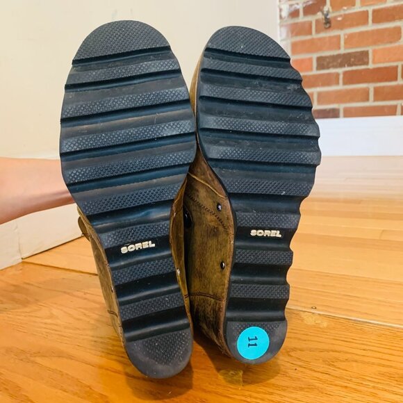 Sorel JOAN Of ARTIC WEDGE BOOTS KETTLE!! Lace Up Waterproof Women Size 11 - Picture 10 of 13